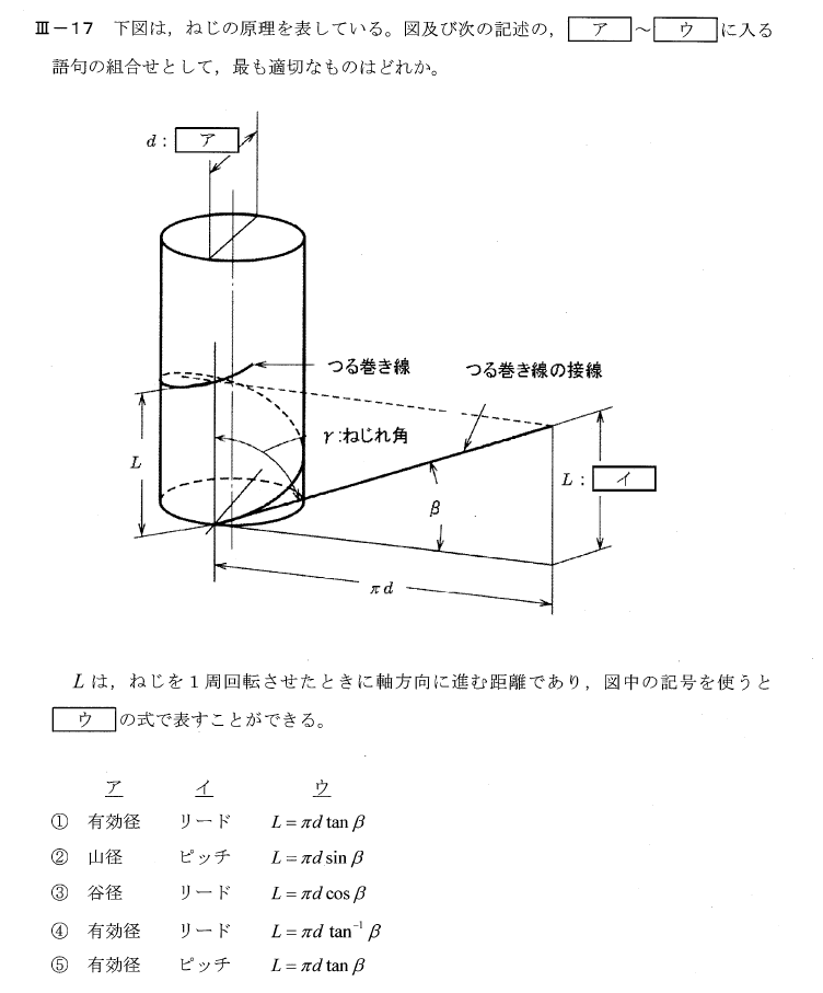 平成29年度技術士一次試験機械部門3-17