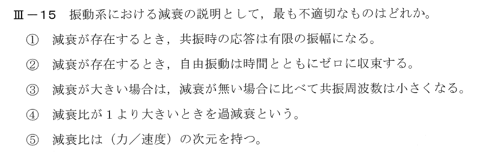 令和2年度技術士一次試験機械部門3-15