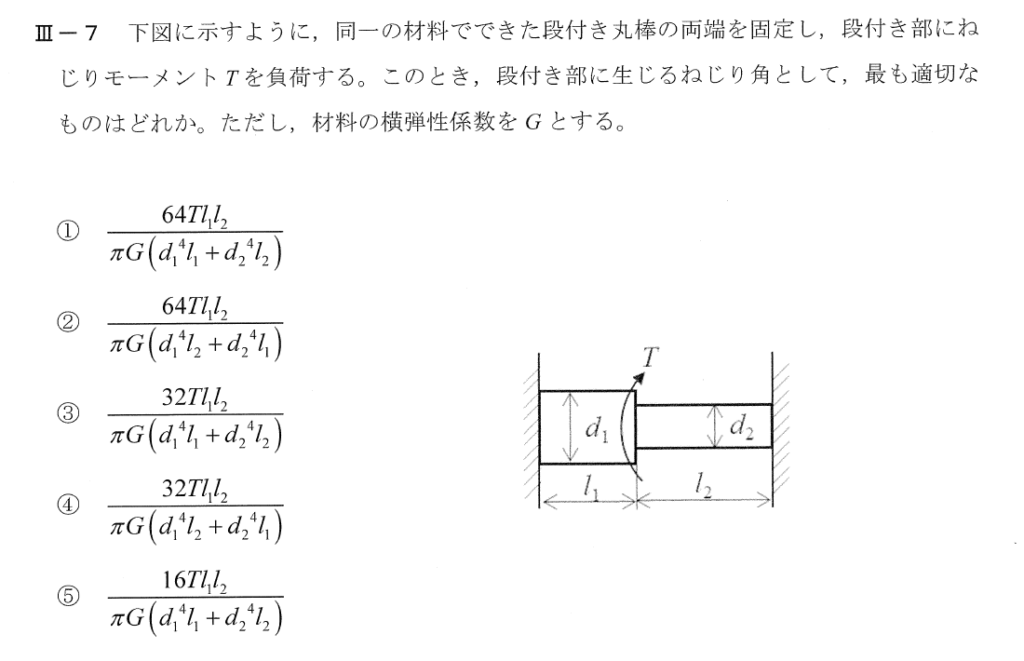 令和2年度技術士一次試験機械部門3-7