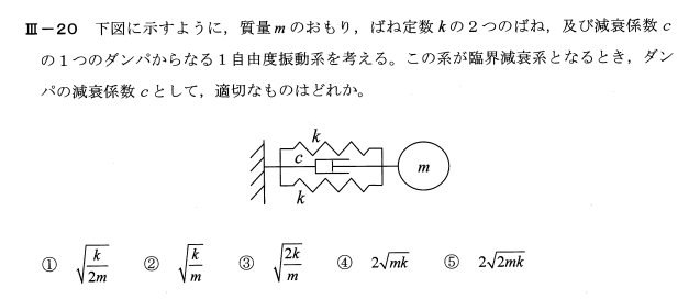 令和3年度技術士一次試験機械部門3-20