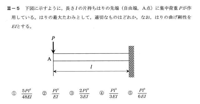 令和3年度技術士一次試験機械部門3-5